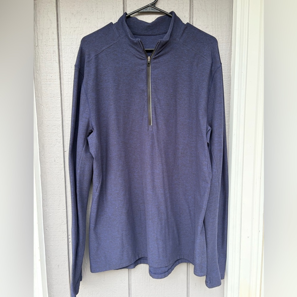 Lululemon Men’s L Surge Blue Half-Zip Pullover Top / Layer - Soft & Lightweight